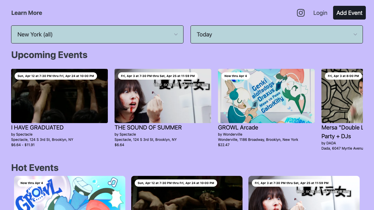 WithFriends homepage screenshot